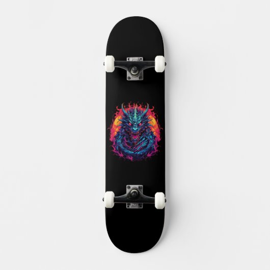 Drache mit Feuer Skateboard (Vorderseite)