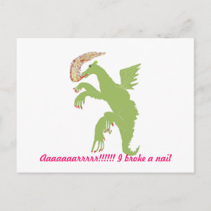 Drache mit gebrochenem Nagel Postkarte