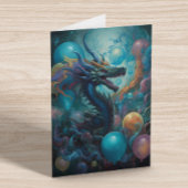 Drache mit Geburtstagsballons Karte