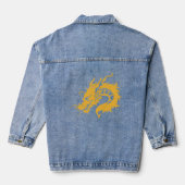 Drache mit gelber Farbe Jeansjacke (Rückseite)