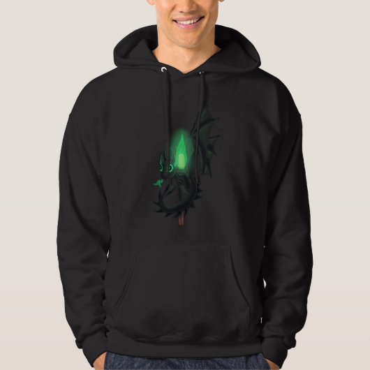 Drache mit grünem Feuer Hoodie (Vorderseite)