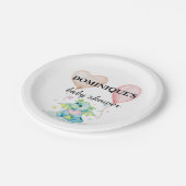 Drache mit Herz - Babydusche Pappteller (Schrägansicht)