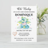 Drache mit Herz - Einladung zur Kinderdusche (Stehend Vorderseite)