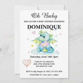 Drache mit Herz - Einladung zur Kinderdusche