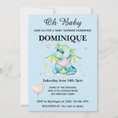 Drache mit Herz - Einladung zur Kinderdusche (Vorderseite)