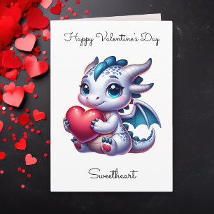 Drache mit Herz Personalisiertes Foto Valentinstag Karte