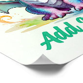 Drache mit kleinen Flügeln – Personalisierte Kinde Poster (Ecke)