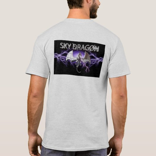 Drache mit Lichtsturm T-Shirt (Rückseite)