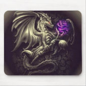Drache mit lila Rose Mousepad (Vorne)