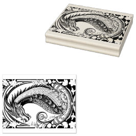 Drache mit Ornamenten Gummistempel