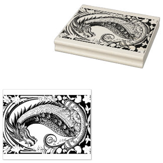 Drache mit Ornamenten Gummistempel