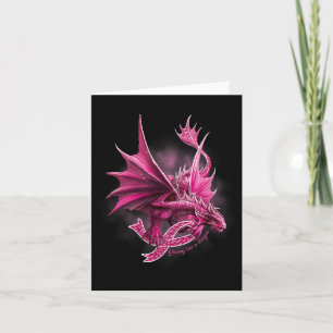 Drache mit Ribbon-Brustkrebs-Bewusstsein Karte