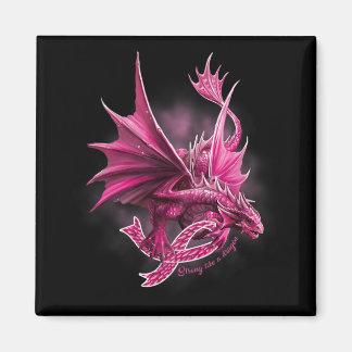 Drache mit Ribbon-Brustkrebs-Bewusstsein Magnet
