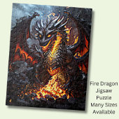 Drache mit rotem und schwarzem Feuer Puzzle