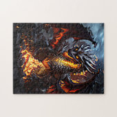 Drache mit rotem und schwarzem Feuer Puzzle (Horizontal)