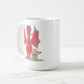 Drache mit roten Rosen Kaffeetasse (Vorderseite Links)
