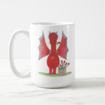 Drache mit roten Rosen