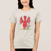 Drache mit roten Rosen Tri-Blend Shirt (Vorderseite)