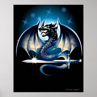 Drache mit Schwert Poster