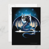 Drache mit Schwert Postkarte (Vorne/Hinten)