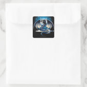 Drache mit Schwert Quadratischer Aufkleber (Tasche)