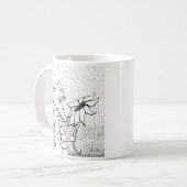 Drache mit Sonnenblume Kaffeetasse (Vorderseite Links)