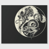 Drache mit Tiger Tattoo YIN und Yang Beast-Kampf Geschenkpapier (Flach)