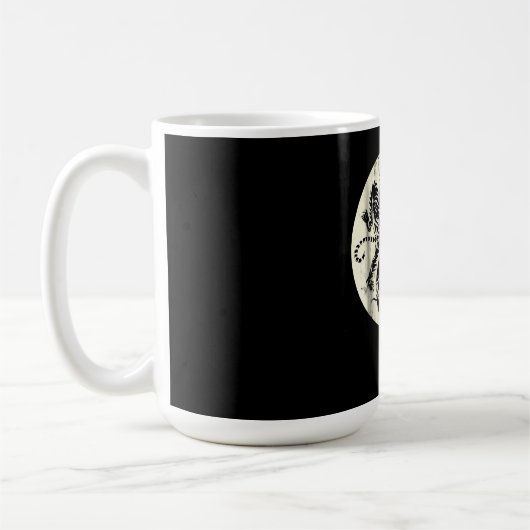 Drache mit Tiger Tattoo YIN und Yang Beast-Kampf Kaffeetasse (Links)