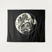 Drache mit Tiger Tattoo YIN und Yang Beast-Kampf Wandteppich (Vorderseite (Horizontal))