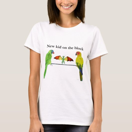 Drache mit Vögeln T-Shirt (Vorderseite)
