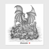 Drache mit Zombie Aufkleber (Blatt)
