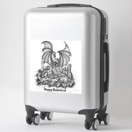 Drache mit Zombie Aufkleber (Koffer)