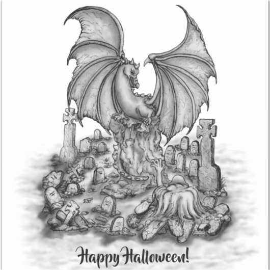 Drache mit Zombie Aufkleber (Vorderseite)