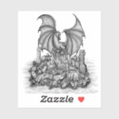 Drache mit Zombie Aufkleber (Blatt)