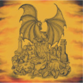 Drache mit Zombie Aufkleber (Vorderseite)