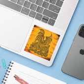 Drache mit Zombie Aufkleber (Laptop mit iPhone)