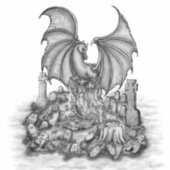 Drache mit Zombie Aufkleber (Vorderseite)