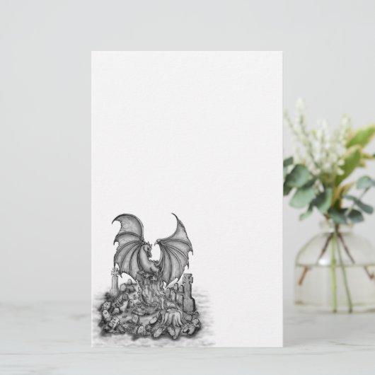 Drache mit Zombie Briefpapier (Stehend Vorderseite)