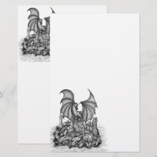 Drache mit Zombie Briefpapier