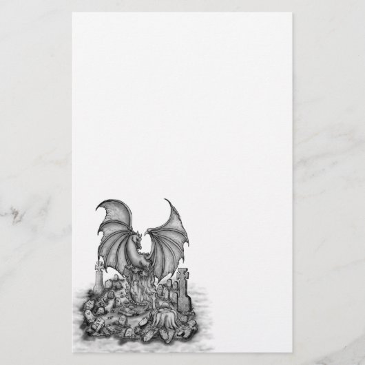 Drache mit Zombie Briefpapier (Vorderseite)