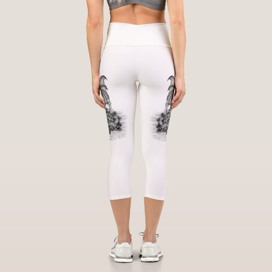 Drache mit Zombie Capri Leggings (Rückseite)