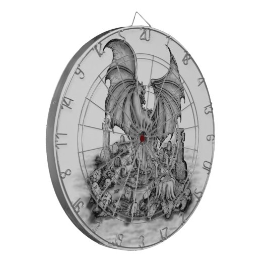 Drache mit Zombie Dartscheibe (Vorderseite Links)