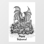 Drache mit Zombie Fensteraufkleber (Blatt)
