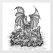 Drache mit Zombie Fensteraufkleber (Blatt)