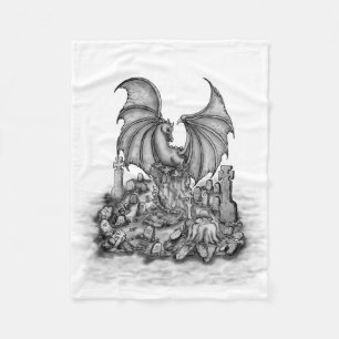 Drache mit Zombie Fleecedecke