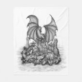 Drache mit Zombie Fleecedecke (Vorderseite)