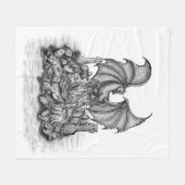 Drache mit Zombie Fleecedecke (Vorderseite (Horizontal))