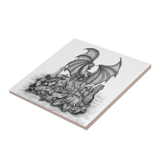 Drache mit Zombie Fliese (Seite)