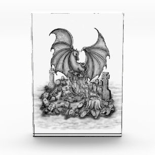 Drache mit Zombie Fotoblock