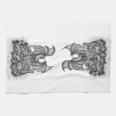 Drache mit Zombie Geschirrtuch (Horizontal)